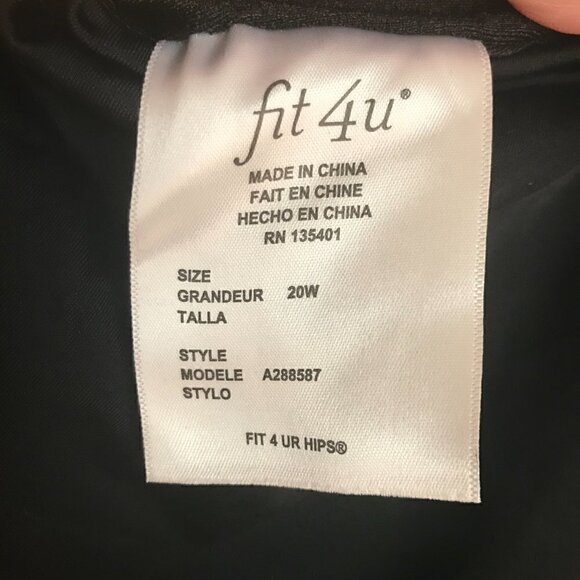 Fit 4 U Hi-Neck Double Tiered Romper Swimsuit - Black Size 20W - Picture 10 of 10